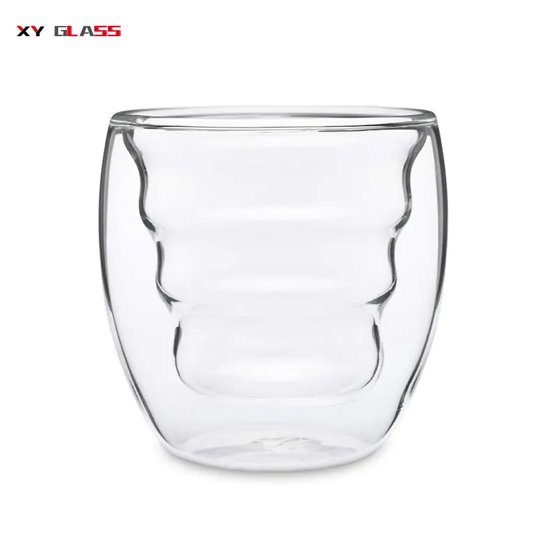 Vasos De Cristal De Doble Fondo Magma Life De 400 Ml Vidrio Térmico 4 Pzas  Ideal Para Capuchino Té O Vino