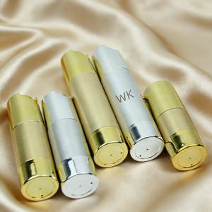 Botella de Bomba de Suero Cosmético sin Aire con Bloqueo de Luz, Botella de Bomba de Loción Dorada Electrochapada, Botella de Bomba de Loción sin Aire con Acabado Metálico Cepillado - Product Image 4