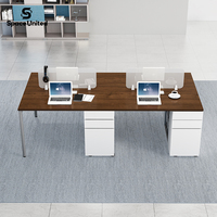 SpaceUnited – Cloison de bureau modulaire multifonction ergonomique autoportante en verre avec rangement pour 2 à 4 postes de travail