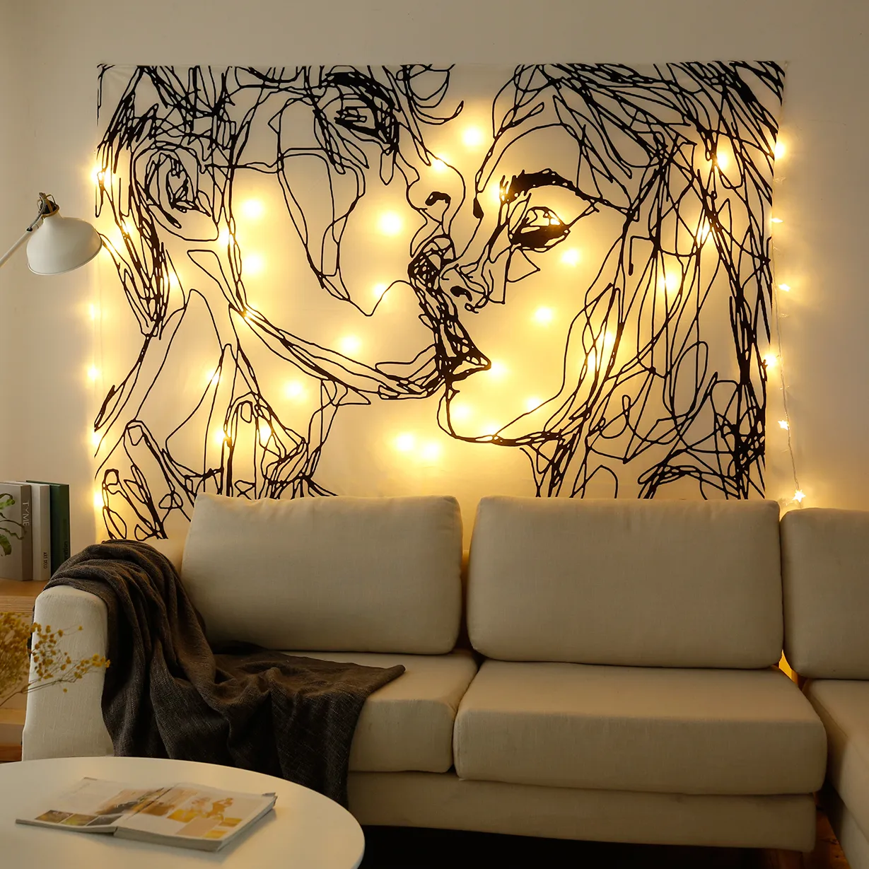 amazon hot sale vintage soft decoration digital printed polyester microfiber fluorescent tapestry