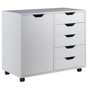 Db Winsome Halifax - Mueble de almacenamiento blanco, 80x65x38 cm, 5 cajones con puerta, unidad de organización multifuncional para el hogar - Product Image 6