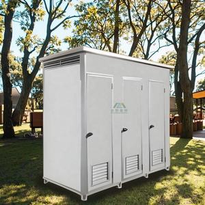 Toilettes simples préfabriquées Super Outdoor de style industriel Toilettes mobiles portables en acier recyclé pour usage public - Product Image 1