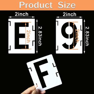 Kit de 42 pochoirs réutilisables de 2 pouces pour gâteaux, <span class=keywords><strong>lettres</strong></span>, symboles et chiffres, pour la peinture - Product Image 3