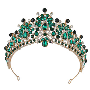 Couronne de mariée baroque de style nouveau, ornée de strass en cristal coloré, accessoires de coiffure pour concours de beauté et mariage - Product Image 5