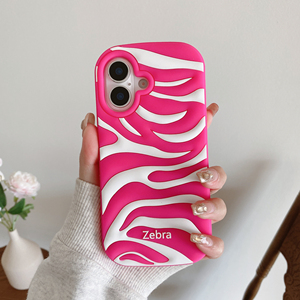 Cover per Telefono in Silicone 3D con Motivo Zebrato per 16 15 14 13 <span class=keywords><strong>Pro</strong></span> Max, Custodia Protettiva Morbida Antiurto e Antigraffio - Product Image 3