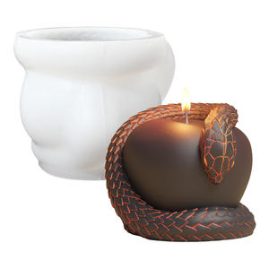 Molde de Silicona para Vela de Serpiente, Fruta Prohibida, Manzana y Serpiente, Herramienta para Hacer Velas de Aromaterapia - Product Image 5