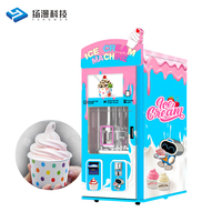 Machine à glaces commerciale entièrement automatique sur mesure, robot distributeur de crème glacée OEM/ODM pour entreprises, machine à glaces en libre-service