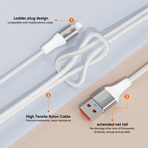 สายชาร์จ <span class=keywords><strong>VIDVIE</strong></span> คุณภาพสูง 1 เมตร 2 เมตร 3 เมตร สายถัก สายชาร์จ USB Lighting 3A ชาร์จเร็ว สายดาต้า ชาร์จโทรศัพท์ - Product Image 5