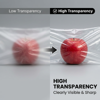 Sac en rouleau personnalisé sans BPA, haute transparence, en LDPE, avec soufflet latéral, scellage étoilé, à poignée à nouer, pour supermarché