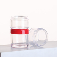 Flacon en plastique PS transparent de 15g 20g, format voyage portable, pour poudre libre, petit pot à échantillons de maquillage