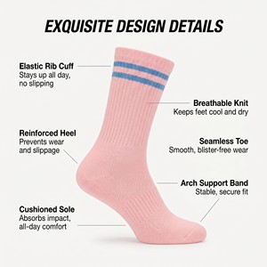 Chaussettes de sport antibactériennes personnalisées à livraison rapide, en coton peigné, anti-odeur, écologiques, pour la gym, GRS, MOQ 50 - Product Image 2