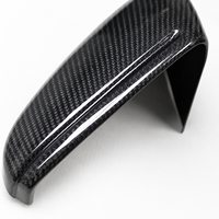 Ensemble de coques de rétroviseurs latéraux automobiles en fibre de carbone sergé brillant ODM, incurvées, avec ouverture de garniture inférieure