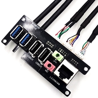 Cable para Panel de Carcasa de PC con Doble USB 2.0, Doble USB 3.0, Conector de Audio HD y RJ45 para Red de Internet