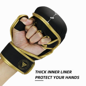 قفازات MMA للتدريب الاحترافي بوزن 12 أونصة و 7 أونصات من جلد البولي يوريثان للملاكمة وSparring - Product Image 3