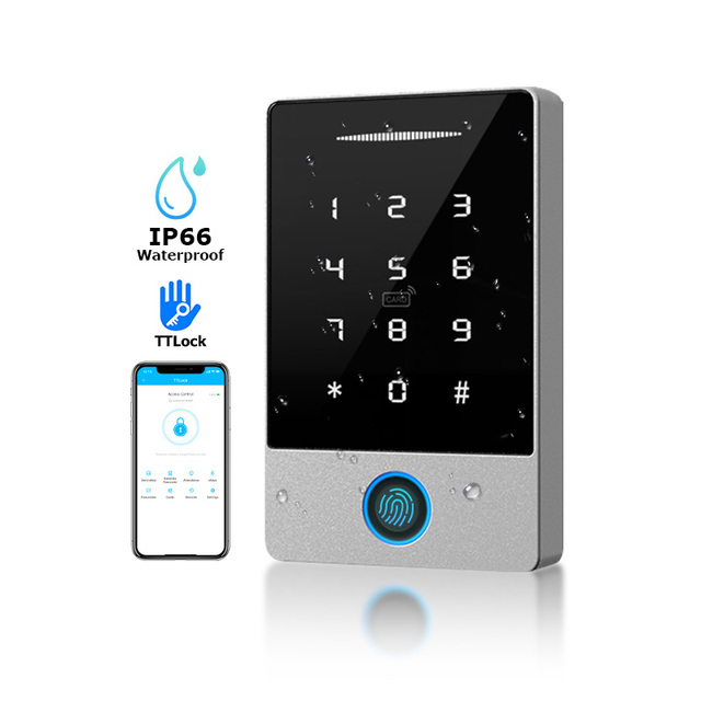 Tediton Smart Access Control System Keypad TTlock APP Ip66 Waterproof Doorbell Access Control Keypad