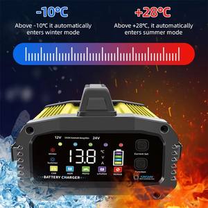 Cargador Inteligente Ajustable de 12v 24v 25A con Reparación Automática, 7 Etapas, para Baterías AGM, GEL, Lifepo4 y de Plomo-Ácido para Automóviles, Camiones y Motocicletas - Product Image 4