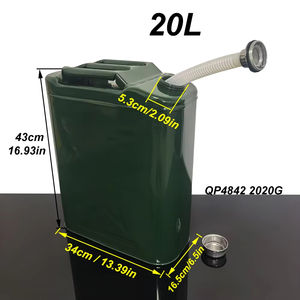 1 pièce, bidon d'huile en fer vert <span class=keywords><strong>militaire</strong></span> 20L, bidon d'emballage pour diesel et essence, accessoires pour camping-car, réservoir d'huile de rechange pour voiture - Product Image 3