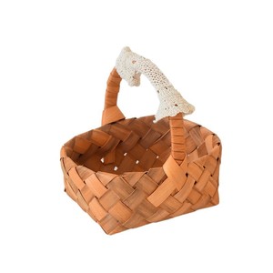 Woven Handheld Flower <b>Baskets</b> Natural Handmade <b>Rectangular</b> Storage <b>Baskets</b> For Picnic Gift Holding - Product Image 3