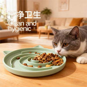 Bol à alimentation lente pour animaux de compagnie, design en spirale, tapis antidérapant pour l'alimentation des chats, silicone de qualité alimentaire, facile à nettoyer, forme arrondie - Product Image 3