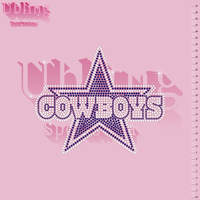 Logo personnalisé Bling Logo personnalisé conceptions de transfert de strass Cowboys Logo strass décalcomanies transferts de chaleur pour t-shirt