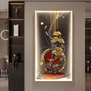 Pittura Decorativa <span class=keywords><strong>di</strong></span> Lusso Moderna con Luci a LED Soggetto Cervo e Animali in Porcellana Cristallo per Decorazione Murale - Product Image 3