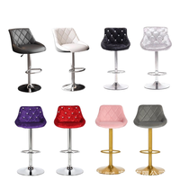 Tabouret de bar en velours personnalisé, design léger et luxueux, réglable en hauteur, pivotant, dossier haut, stable, pour hôtel et salle à manger