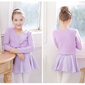 C8005 Meisjes Fleece Lange Mouw Kinked Jas Ballet Dans Slijtage Trui - Product Image 3