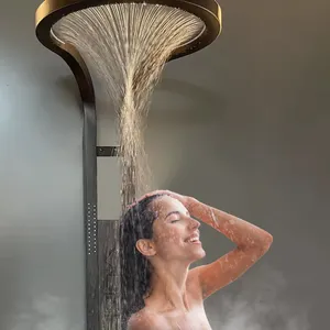 Juego mezclador de cabezal de ducha de cascada creativo moderno Sistema de panel de ducha de lluvia