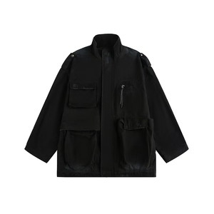 <span class=keywords><strong>Veste</strong></span> cargo Y2K Gorpcore vintage délavée en polaire épaisse à col montant, <span class=keywords><strong>veste</strong></span> décontractée multi-poches, <span class=keywords><strong>veste</strong></span> utilitaire délavée - Product Image 3
