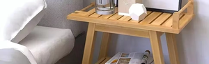 Non-Slip Aid Disability Handle Bamboo Shower Bench Stool Wooden Spa <strong>Seat</strong> 2-Tier <strong>Bathroom</strong> Organizer Shampoo Towel <strong>Storage</strong> Shelf - Product Image 4