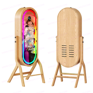 Photomaton pour PC Windows/<span class=keywords><strong>Mac</strong></span> Mini, écran tactile de 21,5 pouces, avec appareil <span class=keywords><strong>photo</strong></span> et imprimante, miroir en bois adapté, kiosque photomaton - Product Image 2