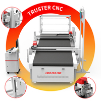 TRUSTER CNC pisau berosilasi otomatis, mesin pemotong kain kulit asli alas lantai kursi kulit asli Multi alat