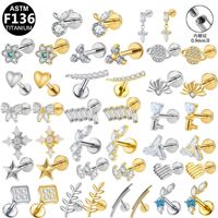 Anneau de nez articulé en titane massif Yazi G23 avec zircon, bijou de piercing pour femme