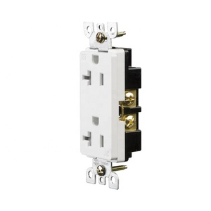 Tomacorriente dúplex Barep <span class=keywords><strong>de</strong></span> 2 polos y 3 hilos, 20A 125V, estándar estadounidense, resistente a manipulaciones, residencial, con 2 salidas, sin placa <span class=keywords><strong>de</strong></span> pared - Product Image 1