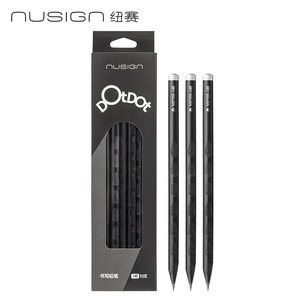 Nusign Dotdot Pencil Hb 10Pcs Writing Exam Office School Use Wooden Black - Product Image 1