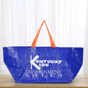 Custom Logo Eco-Friendly Durable PP Woven Fabric Tote Bag Shoulder Strap Custom Color Size AZO Free Supermarket Shopping Gifts