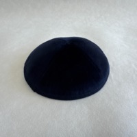 Kipá de Terciopelo Personalizada con Bordado y Forro Impreso, Gorro Judío para Bar Mitzvah, Boda o Aniversario