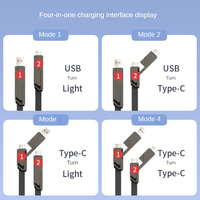 Personnaliser en usine matériau en alliage de zinc tressé en nylon de haute qualité Pd 27W à 65W 4 en 1 câble de données de charge rapide USB pour ordinateur portable