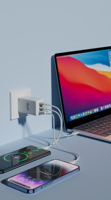 Adaptor Daya Pengisian Cepat Piva SUN Usb Type-C PD3.0 65W GaN 3 Port untuk Ponsel, Tablet, Laptop