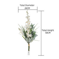 CF01230 nouvelle arrivée fleur artificielle moderne en soie blanc vert, Bouquet de sauge Delphinium pour la maison, fête de mariage, décoration d'événements
