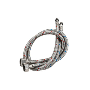 Manguera flexible trenzada de acero inoxidable de 3/8 pulgadas de diámetro interior, 4/5 pulgadas, 60 cm, 80 cm, para entrada de agua fría y caliente en grifos. - Product Image 3
