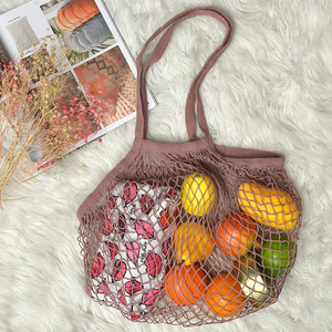Sac de courses en filet de coton pur réutilisable, personnalisable avec poignées, idéal pour légumes, fruits et courses - Vente en gros - Product Image 2