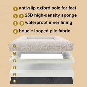 Cama Ortopédica <span class=keywords><strong>para</strong></span> <span class=keywords><strong>Perros</strong></span> con Funda Extraíble y Lavable, Cama <span class=keywords><strong>para</strong></span> <span class=keywords><strong>Perros</strong></span> de Tela Bouclé con Cojín Antideslizante - Product Image 3