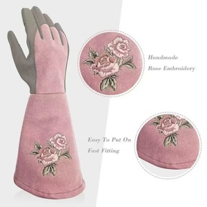 Gants d'hiver XL personnalisables en direct d'usine, motif floral brodé sur cuir synthétique, pour jardinage, gants de sécurité, vente en gros - Product Image 4