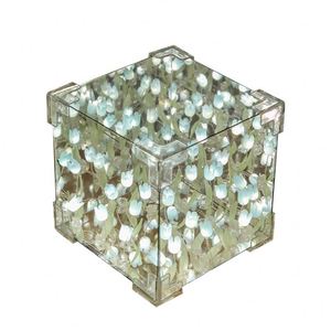 Kit Complet de Matériaux pour Veilleuse en Forme de Cube de Fleur de Tulipe Faite à la Main pour la Décoration de Chambre, Idéal pour Anniversaire de Couple, Mariage, Diwali - Product Image 3