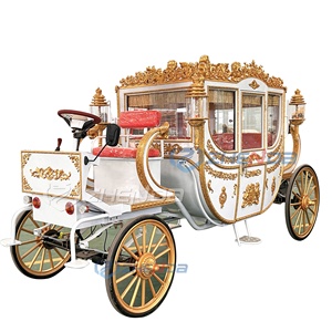 2026 Chariot de luxe électrique à chevaux, siège blanc, quatre roues, chariot royal tiré par des chevaux, transport spécial, chariot à chevaux - Product Image 2