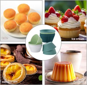 New Reusable <b>Silicone</b> <b>Baking</b> Cups Nonstick Food Grade <b>Silicone</b> Cupcake Liners Heat Resistant Muffins Cup Molds - Product Image 4
