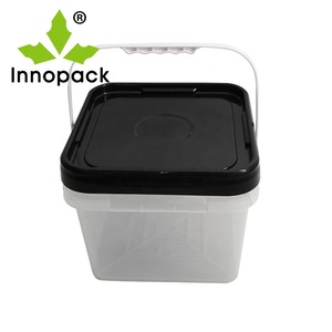 Récipient à poudre carré de 8L, seau rectangulaire en plastique de 2 gallons avec couvercle, fûts, seaux et barils - Product Image 3