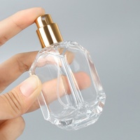 Botella de Perfume de Vidrio Transparente de Alta Gama de 30 ml de Gran Capacidad con Pulverizador, Tapón de Goma, Botella Vacía para Aromaterapia con Serigrafía