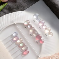 Vernis à ongles gel effet œil de chat, perles de verre transparentes couleur bonbon, gel scintillant macaron satiné effet chasse de lumière pour nail art